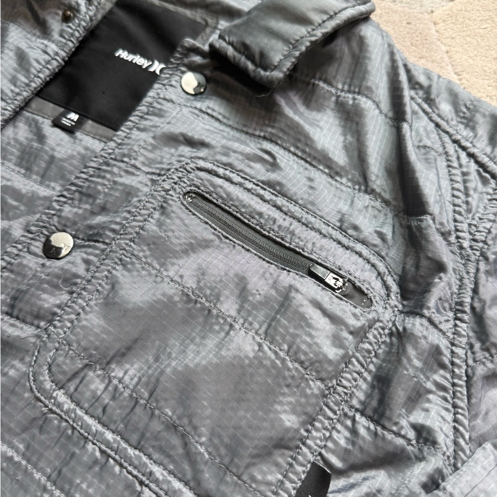 Hurley Men's Silver Quilted Shirt Jacket
